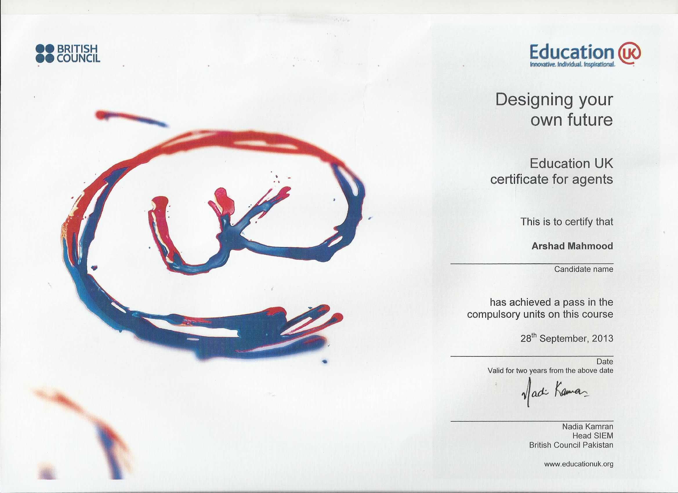 Education UK Certificate for Agents