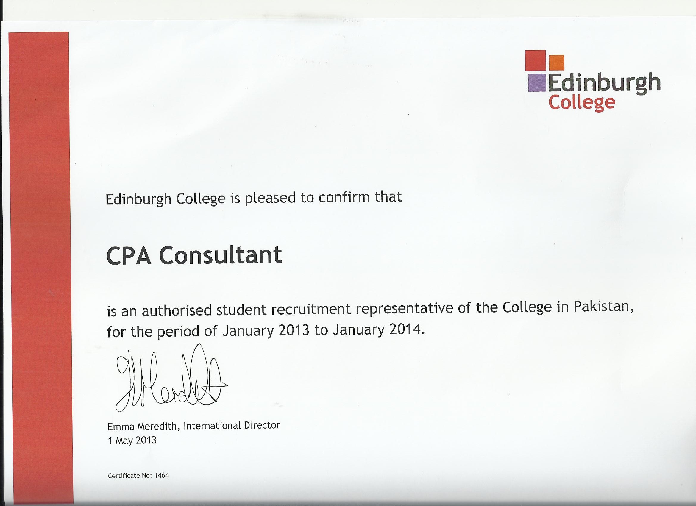 Edinburg College Authorised Representative